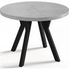 ESSTISCH Twixy runder ausziehbarer, Grauer Beton 90-170/90/76 cm - Hellgrau/Schwarz, Holz/Holzwerkstoff (90/90/76cm) - WFL GROUP