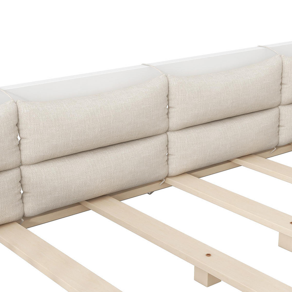 KINDERBETT 90x200 cm mit Seitengitter und Kissen, Weiß - Weiß, Holz (90/200cm) - KOMHTOM