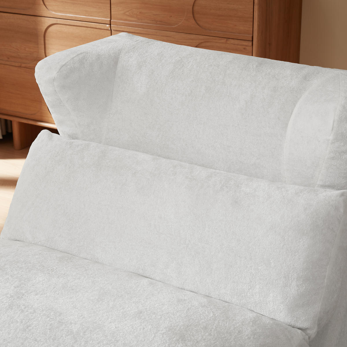 RELAXSESSEL Chenille Weiß verstellbar - Weiß, Textil (90/86/118cm) - WISHDOR