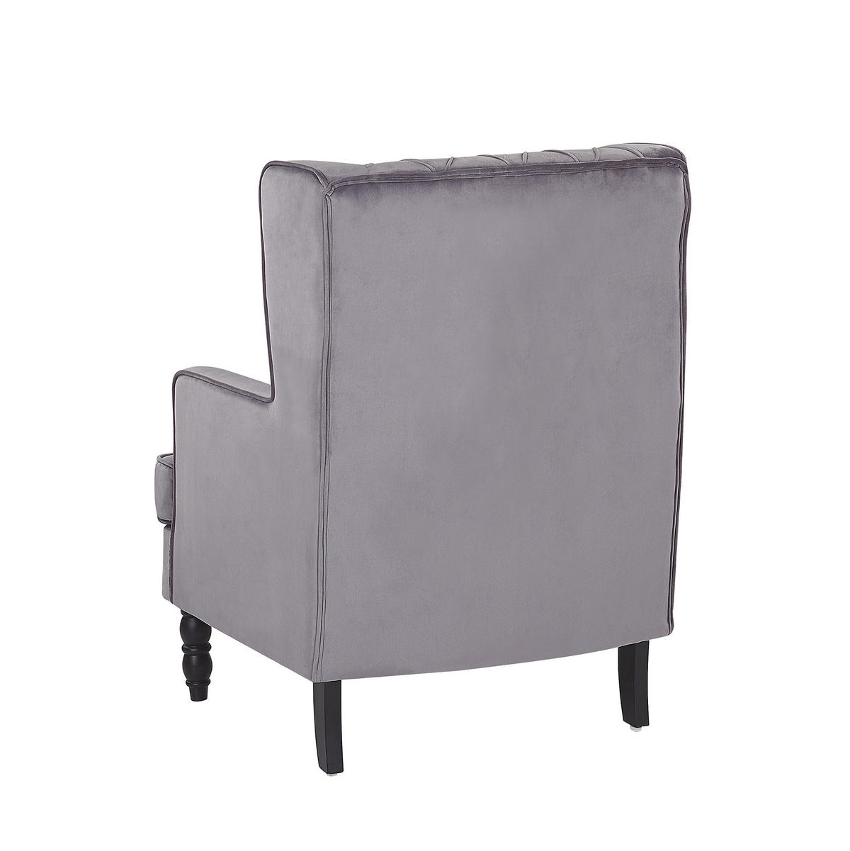 SESSEL Samtstoff grau plus Hocker Sandset - Grau, Textil (72/101/75cm) - Beliani