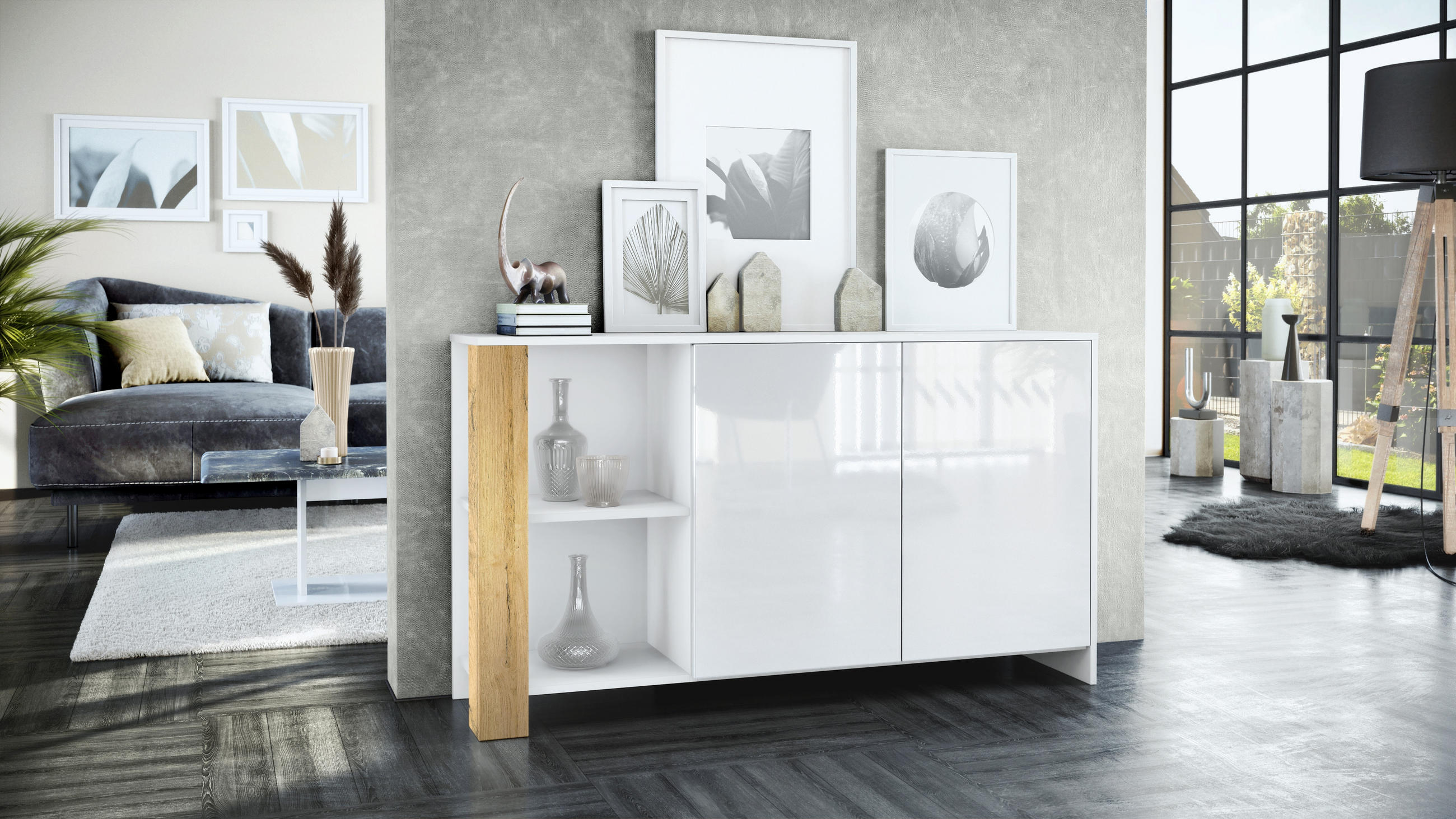 SIDEBOARD Canto Eiche Natur - Eichefarben, Holzwerkstoff (143/81/36cm) - Vladon