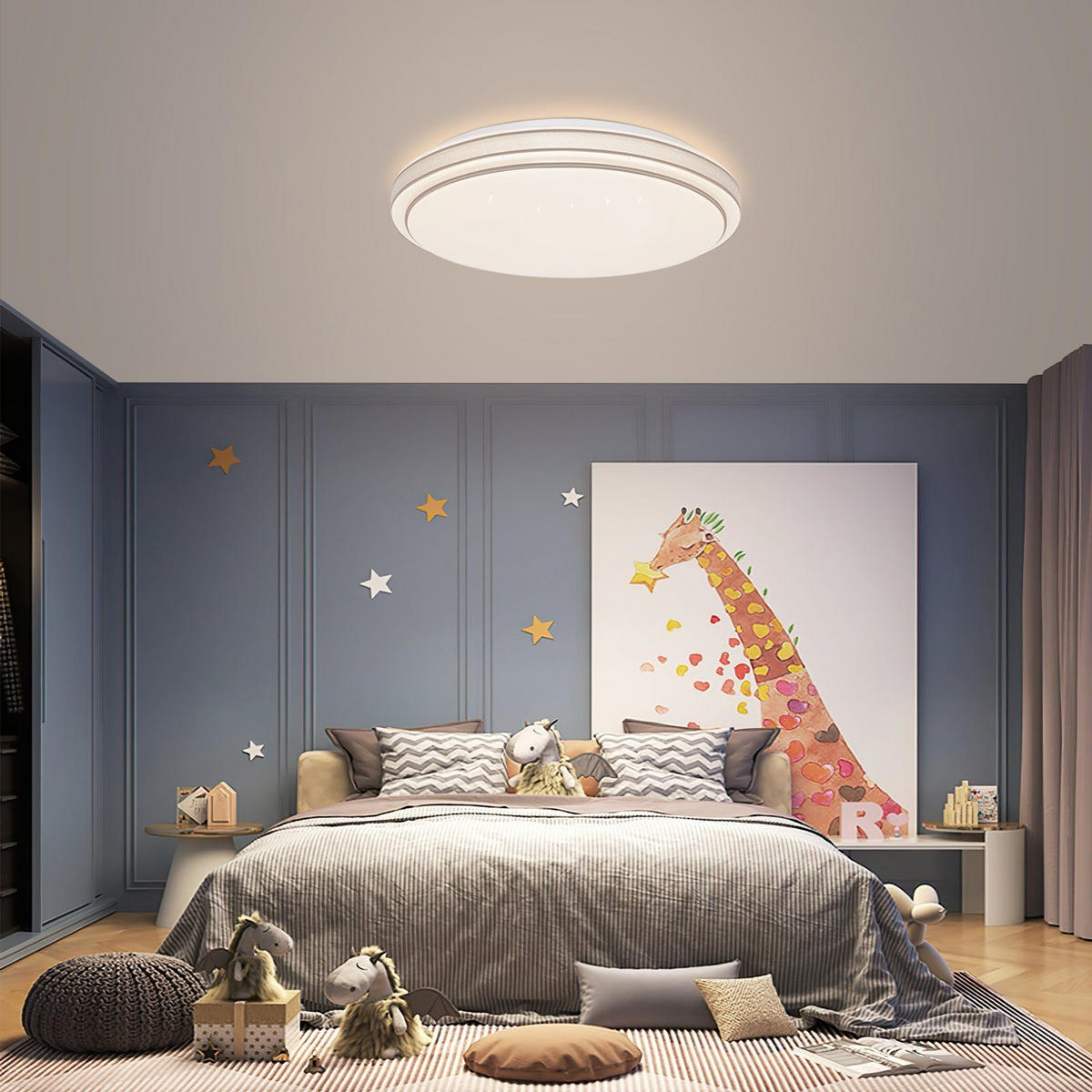 LED-DECKENLEUCHTE Broo 40/40/6 cm - Silberfarben, Kunststoff (40/40/6cm) - Nettlife