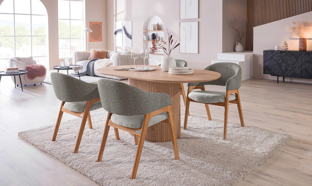 ESSTISCH - MDF - Eichefarben, Holzwerkstoff (90/160/75cm) - home24