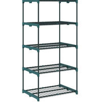 STANDREGAL aus Stahl und Kunststoff 67x49x138 cm Dunkelgrün mit 5 Ebenen, rostbeständiger Konstruktion und Steckmontage - Dunkelgrün, Metall (67/138/49cm) - Modfu