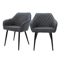 ESSZIMMERSTUHL Samt Anthrazit 2er Set - Anthrazit, Metall (63/80/60cm) - ML-DESIGN