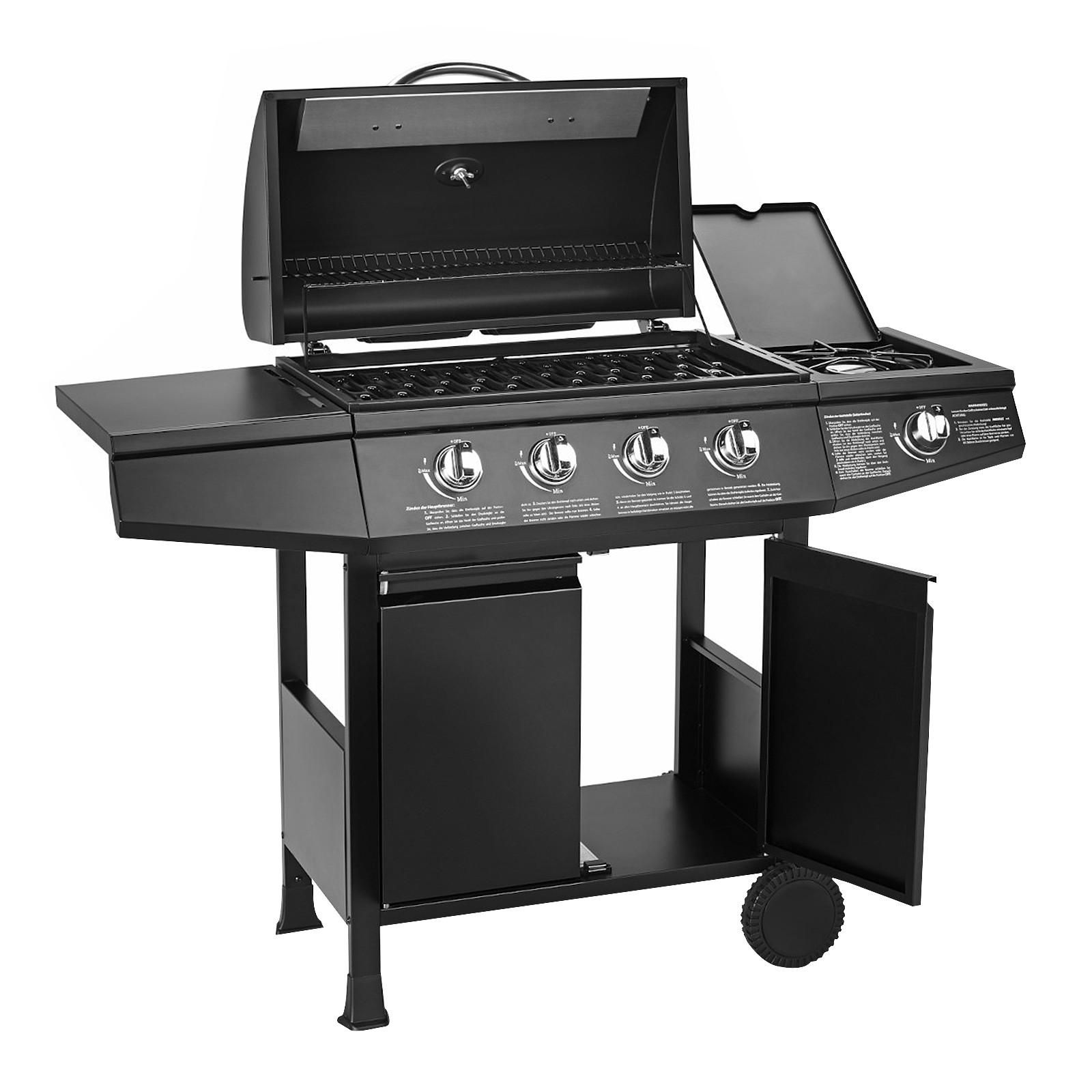 GASGRILL BASIC 4+1 - Schwarz, Metall (126/103/50cm) - TAINO