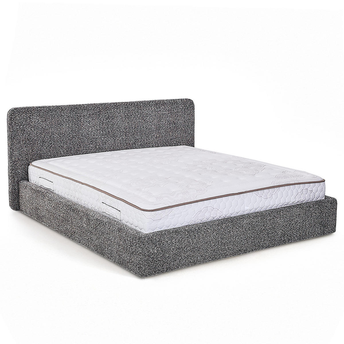 POLSTERBETT - Graubraun, Holz/Textil (140/200cm) - home24