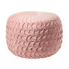 SAMT-POUF Grace rosa, plissiert in Flechtoptik, 50/50/35 cm - Altrosa, Textil (50/35/50cm) - Homescapes