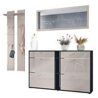 GARDEROBE Orlando Sandgrau Hochglanz - Sandfarben, Holzwerkstoff (215/210/28cm) - Vladon