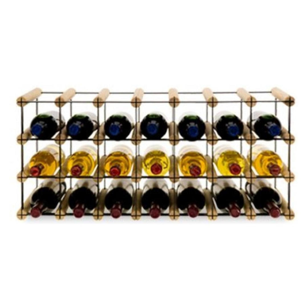 WEINREGAL Vinotega Mod Metal 32,5x72,5x24,5 cm 7x3 Flaschen Massives Kiefernholz Natur - Naturfarben, Holz (72.5/32.5/24.5cm) - PROREGAL