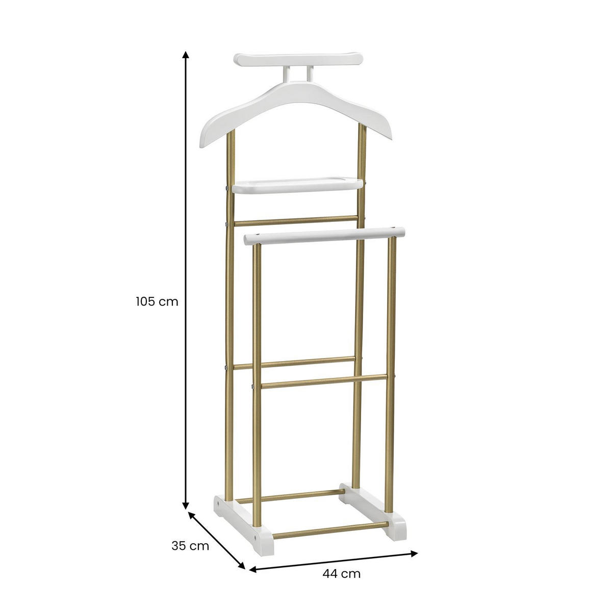 HERRENDIENER MEDINA - Goldfarben/Weiß, Metall (44/105/35cm) - CARO-Möbel
