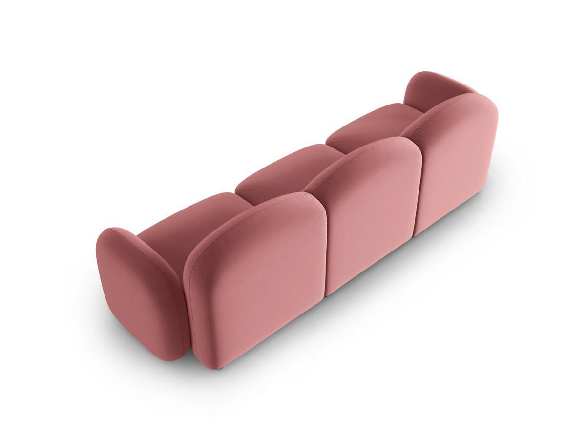 SOFA Blair aus Samt lachs 3 Sitzplätze - Pink, Textil (87/80/272cm) - Micadoni