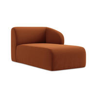 SOFAELEMENT Rechts Samt Stoff Orange - Terra cotta/Schwarz, Holzwerkstoff/Kunststoff (91/75/166cm) - Makamii