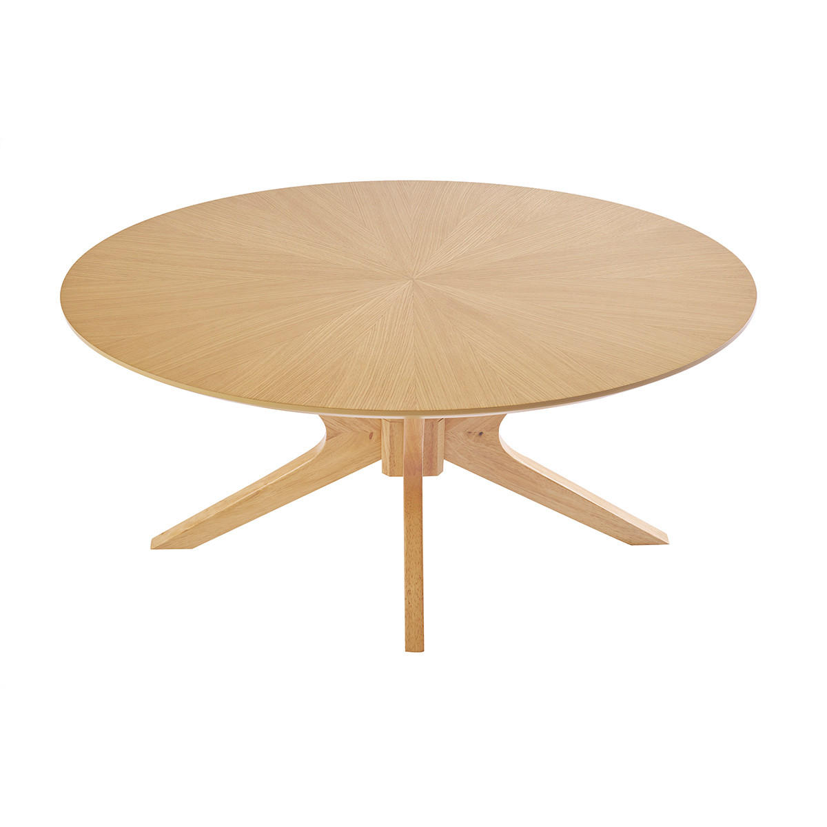 COUCHTISCH Oval Eiche Hell L90 DIELLI - Eiche Bianco, Holz (90/60/45cm) - Miliboo