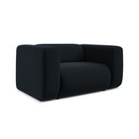 SESSEL Samt Stoff Blau - Blau/Schwarz, Kunststoff/Textil (137/70/89cm) - Makamii
