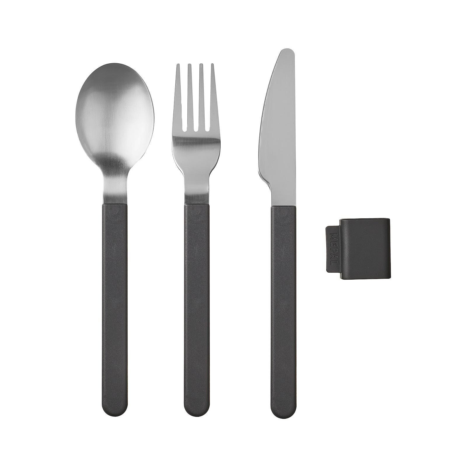 BESTECK-SET Silueta Nordic Black - Schwarz, Metall - Mepal