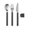 BESTECK-SET Silueta Nordic Black - Schwarz, Metall - Mepal