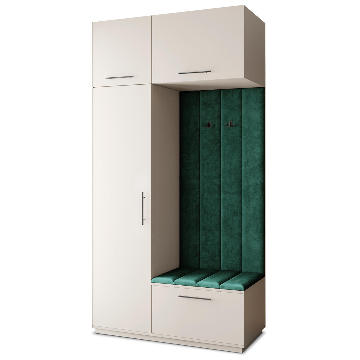 GARDEROBENSCHRANK REMA 120/240/60 cm Modern Garderobe-Set Kaschmir - Kaschmir/Grün, Holzwerkstoff (120/240/60cm) - MASSENO