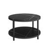 COUCHTISCH Ontario Marmor 80 x 80 cm Rund - Schwarz, Holzwerkstoff (80/80/46cm) - Vicco