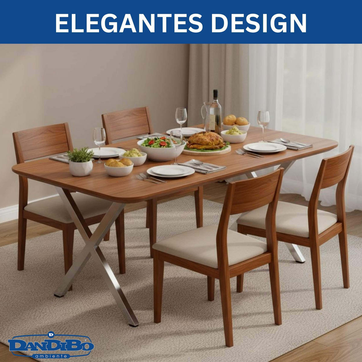 TISCHEBEINE Edelstahl 72 x 68 cm Tischgestell Höhenverstellbar 96678 Tischfüße Möbelfüße - Edelstahlfarben, Metall (68/72/5cm) - DanDiBo