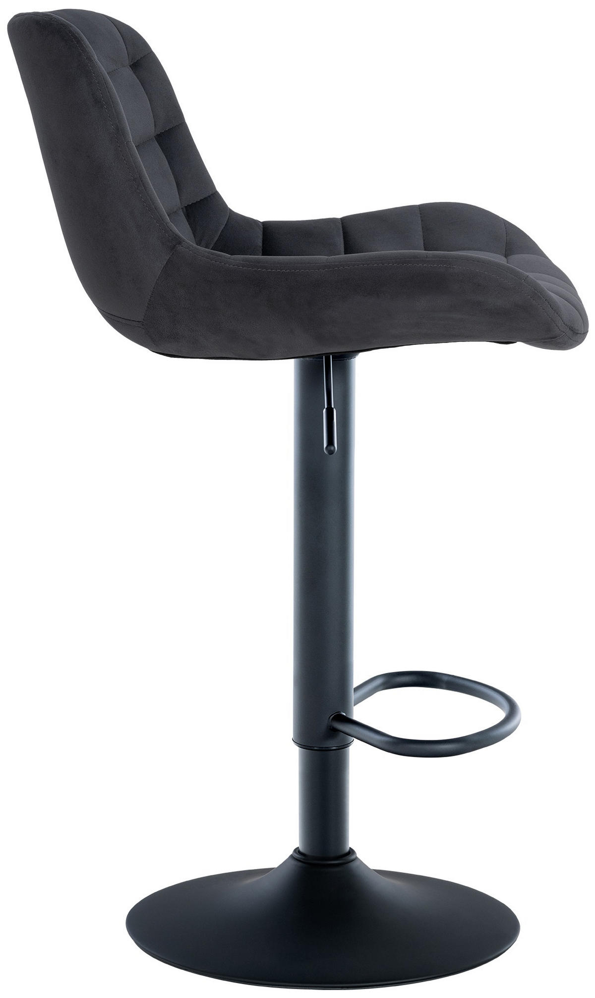 BARHOCKER Samt schwarz - Schwarz, Textil/Metall (48/81/54cm) - CLP