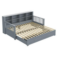 AUSZIEHBETT 90/180/190 cm DE-01362, in Grau, mit Steckdose und 2 Schubladen - Grau, Holz (90/190cm) - ComfortXL