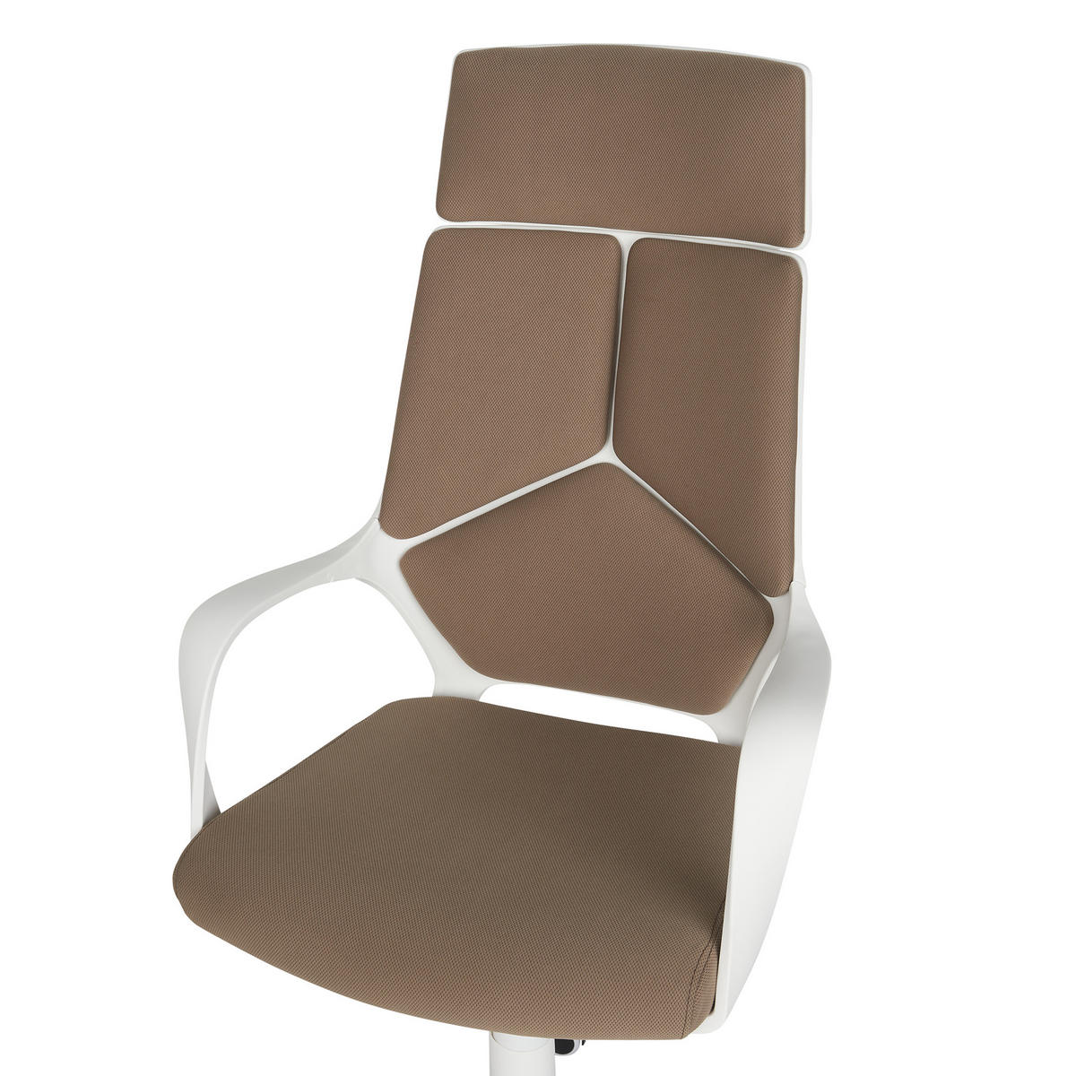 BÜROSTUHL Braun Delight - Braun/Weiß, Kunststoff/Textil (64/116/64cm) - Beliani