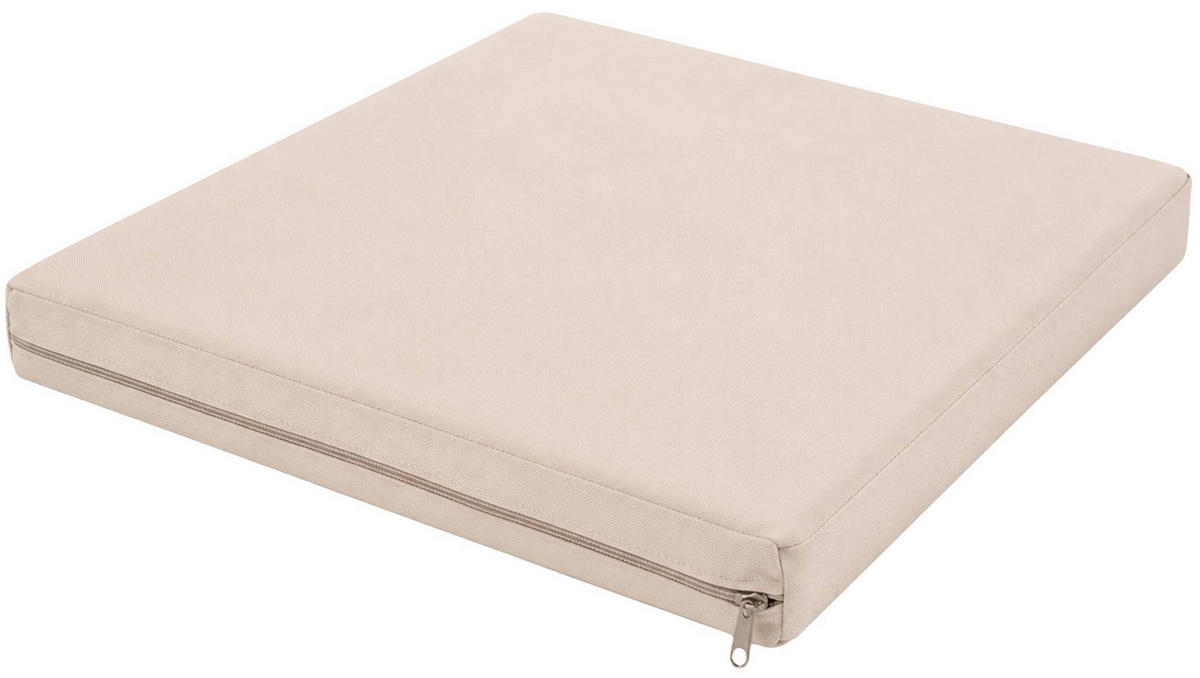 GARTENSTUHL eckig 50/50/5 cm Stoff Creme - Creme, Textil (50/5/50cm) - CLP