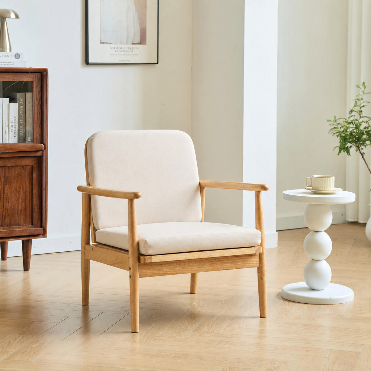 SESSEL Holz Beige - Beige, Holz (70.5/79.5/73cm) - Nordlys