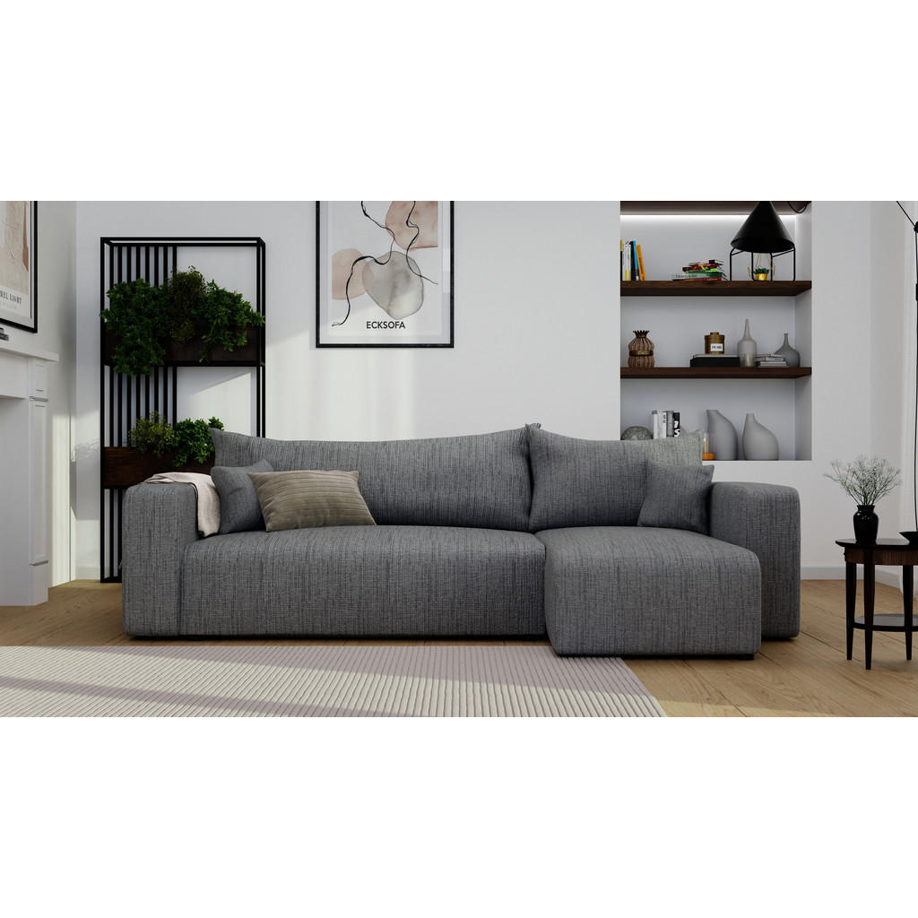 Thumbnail - Idohome Ecksofa, Grau, Textil, 4-Sitzer, L-Form,L-Form, 248x145 cm, Wohnzimmer, Sofas & Couches, Wohnlandschaften, Eckso...