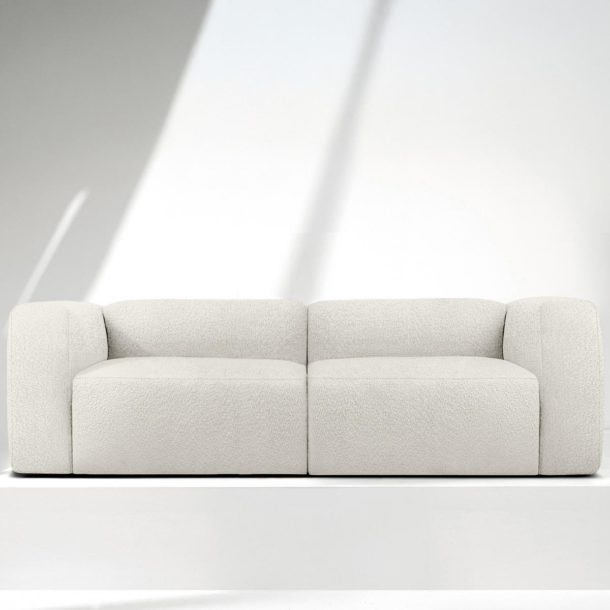 2,5-SITZER SOFA BUFFO, Weiß - Weiß, Holz/Holzwerkstoff (250/73/96cm) - KONSIMO®