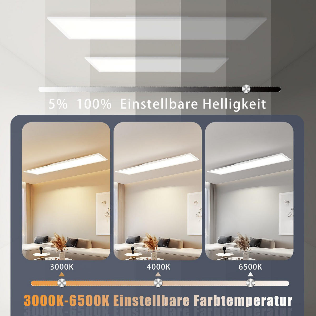 LED-DECKENLEUCHTE Landshut 120/30/4.5 cm - Weiß, Metall (120/30/4.5cm) - Nettlife