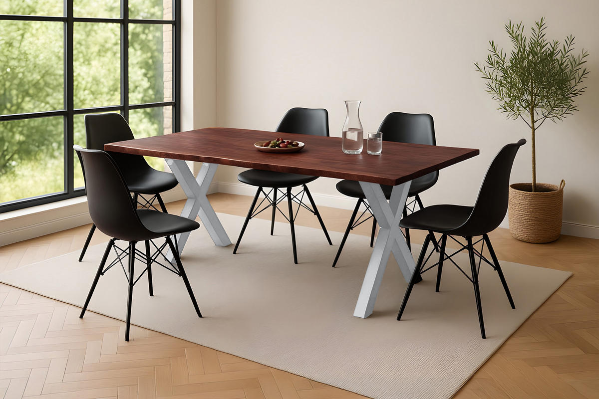 ESSTISCH ROXANA - Kastanienfarben/Beige, Holz (90/180/77cm) - SAM