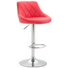 BARHOCKER Lazius, Gestell Metall in Chromoptik, Kunstleder Rot - Chromfarben/Rot, Kunststoff/Textil (46/100/49cm) - TPFLiving