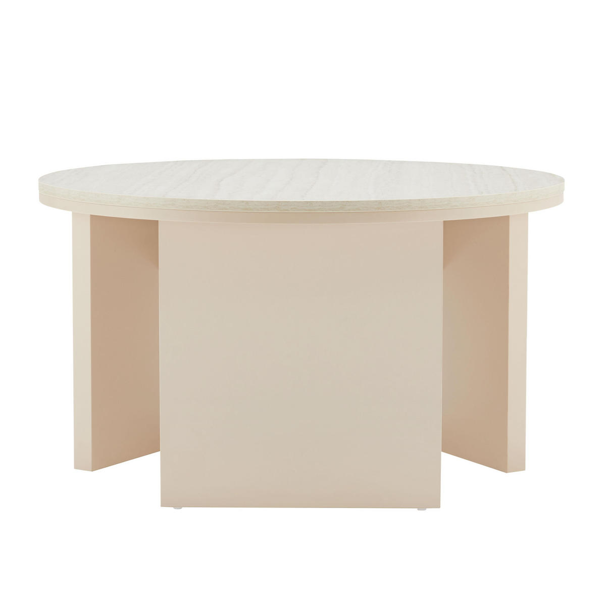 COUCHTISCH, Beige - Weiß, Holz (80/80/45cm) - Oviala