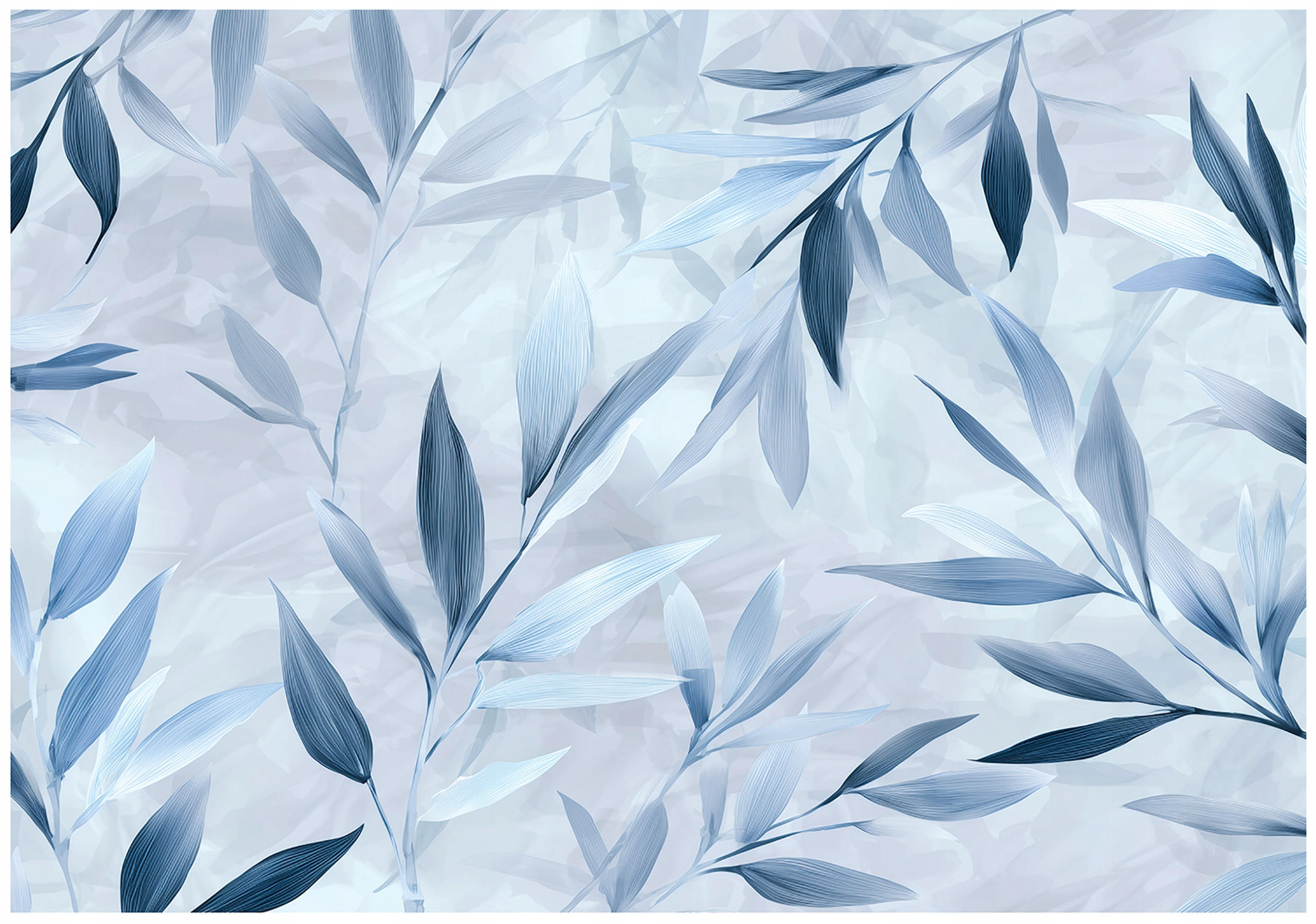 FOTOTAPETE Blätter Abstrakt Blau 250x175 cm - Multicolor, Papier (250/175cm) - Wallarena