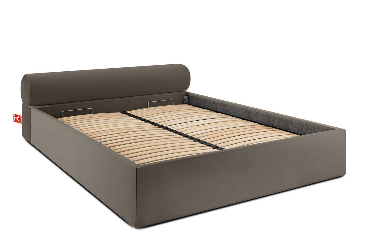 POLSTERBETT LUNEO - Schwarz/Braun, Holz/Holzwerkstoff (162/204cm) - KONSIMO®