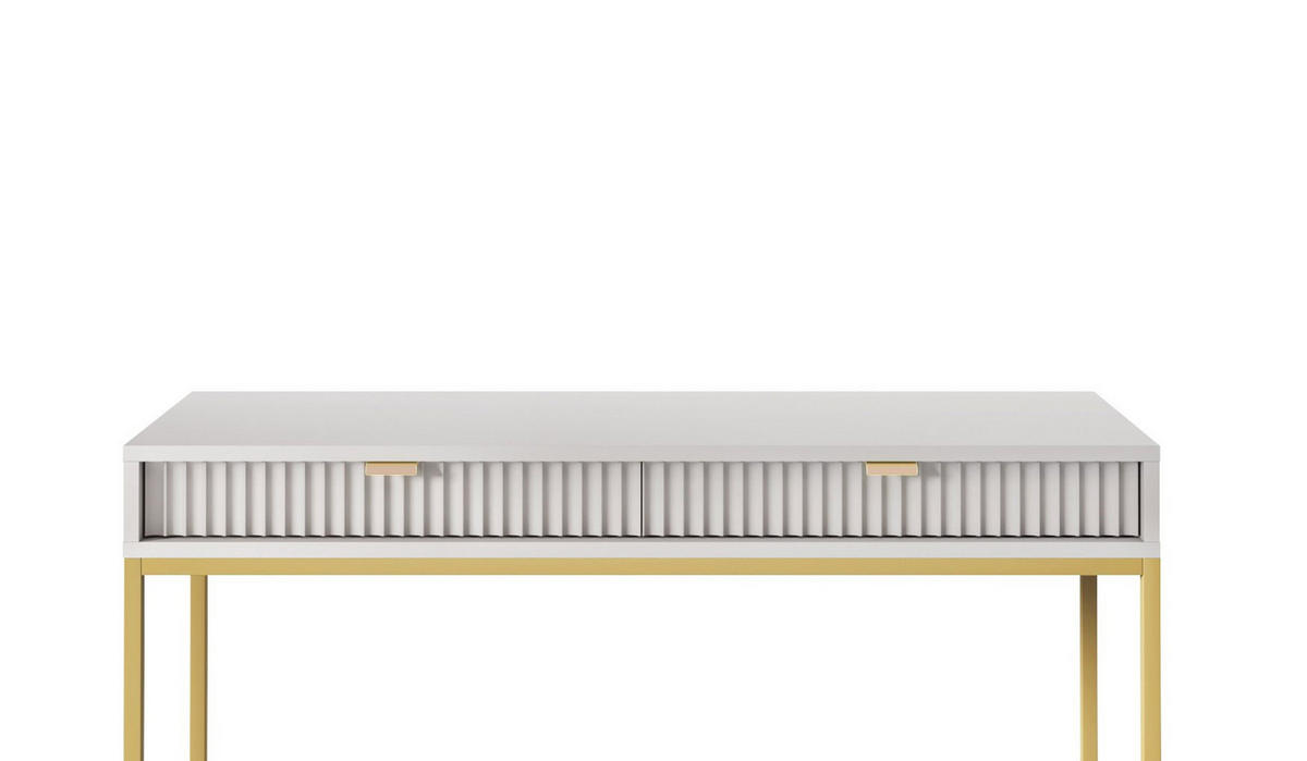 SCHMINKTISCH ZOVA Grau 104x77x50 cm Little table, Freistehend - Goldfarben/Grau, Holzwerkstoff/Metall (50/104/77cm) - DomoHome