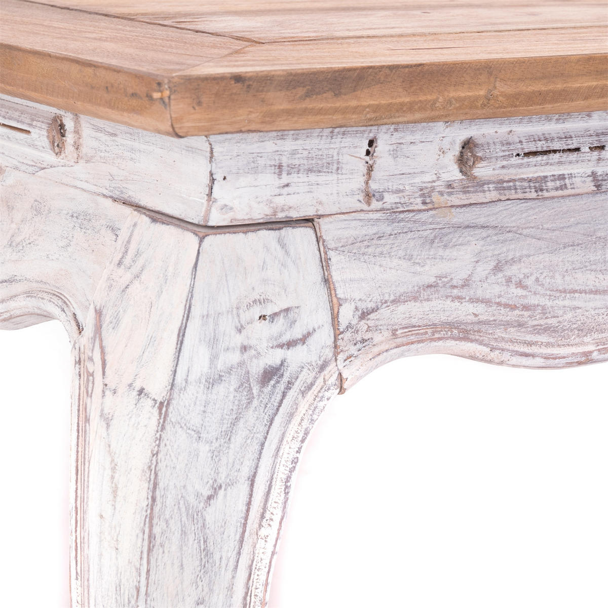 OPIUMTISCH EAST 80 Mahagoni Massivholz 05 weiß-natur - Multicolor, Holz (80/80/36cm) - DESIGN DELIGHTS