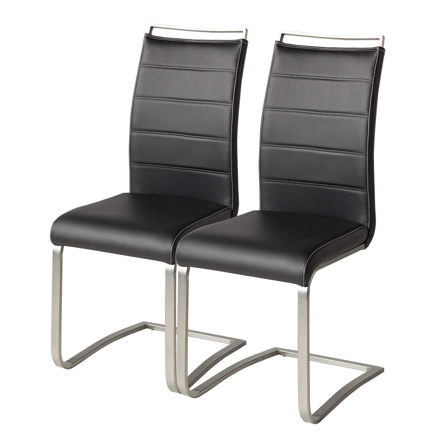 FREISCHWINGER-SET - Kunstleder - Schwarz, Kunststoff/Metall (42/102/56cm) - home24