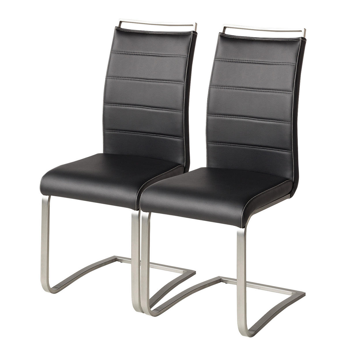 FREISCHWINGER-SET - Kunstleder - Schwarz, Kunststoff/Metall (42/102/56cm) - home24