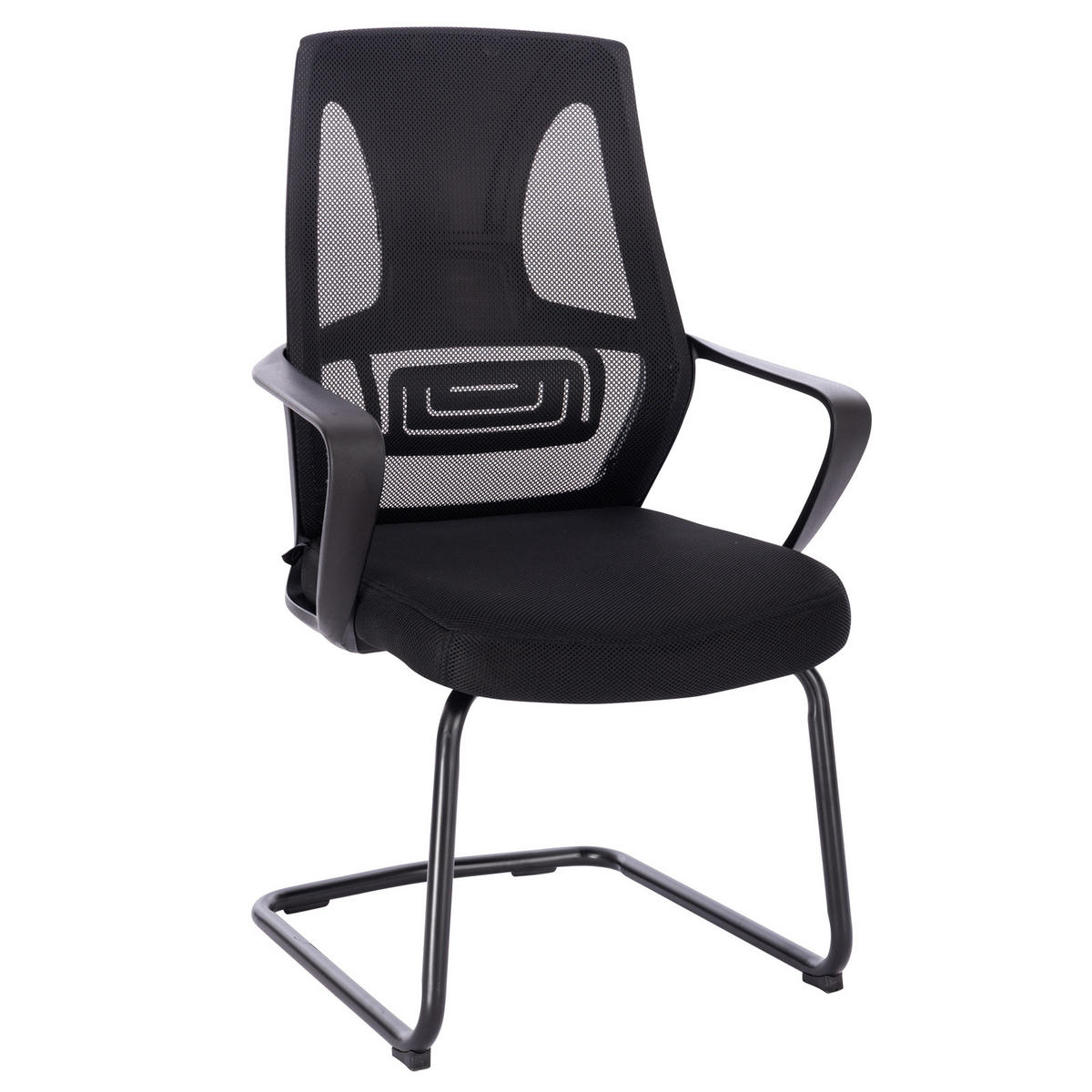 BESUCHERSTUHL DELTA 2er Set Stoffbezug Schwarz - Schwarz, Textil (60/100/53cm) - SVITA