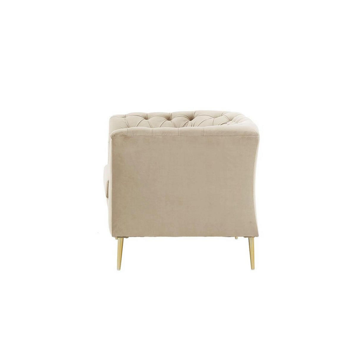 SESSEL Chesterfield Modern-Velluto 2 - Creme, Holz/Textil (106/74/80cm)