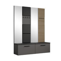 GARDEROBENSCHRANK MODULO 161,2/204/40 cm Modern Garderobe-Set Grau - Schwarz/Grau, Holzwerkstoff (161.2/204/40cm) - MASSENO