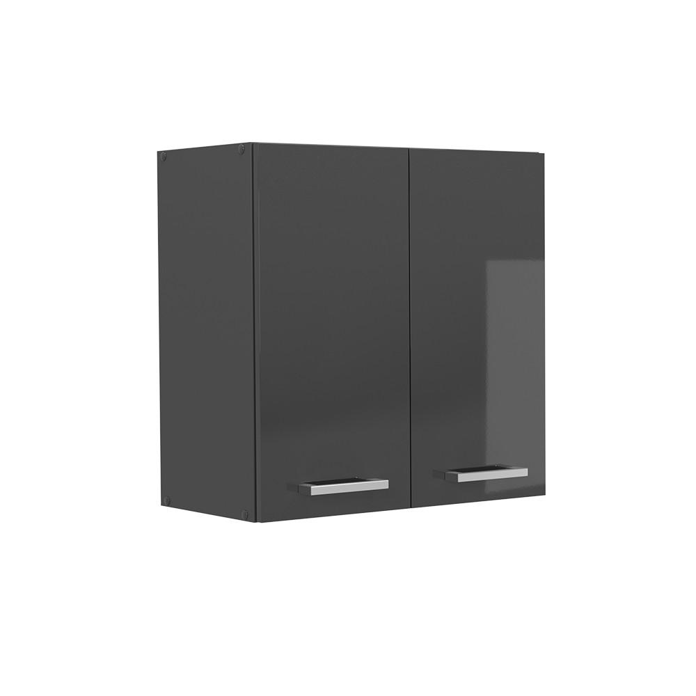 HÄNGESCHRANK R-Line Anthrazit Hochglanz 60 cm - Schwarz Hochglanz/Anthrazit, Holzwerkstoff (60/60/31cm) - Vicco