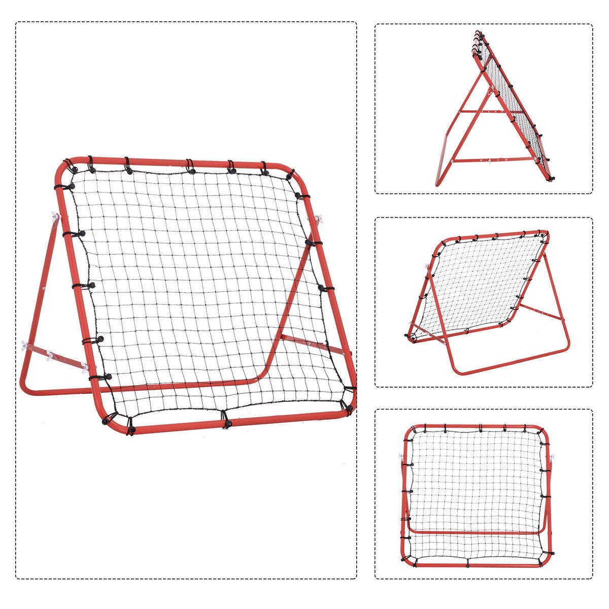 REBOUNDER, PE, Rot/Schwarz, 96L x 80B x 96H cm - Rot/Schwarz, Metall (80/96cm) - HOMCOM