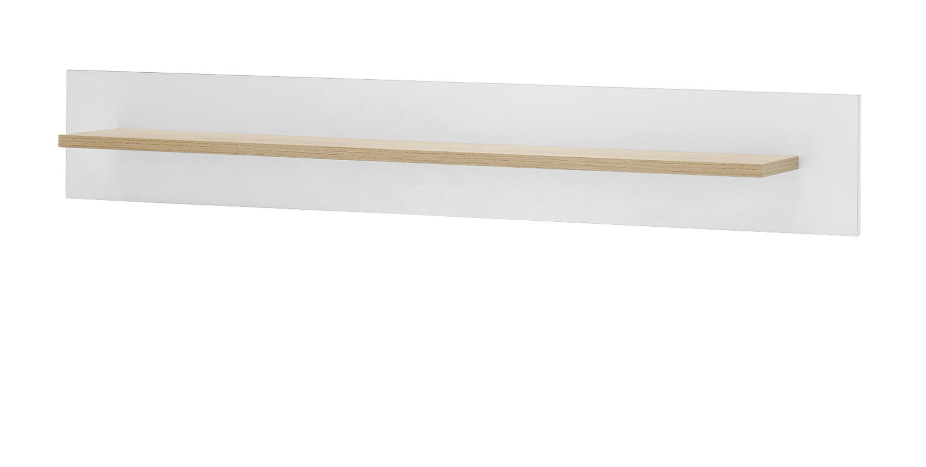 WANDBOARD weiß matt, Eiche, Wandregal 107 cm skandinavisches Design - Eichefarben/Weiß, Holzwerkstoff (107/19/17cm) - Furn.Design