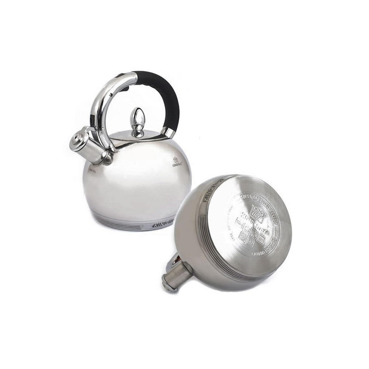 WASSERKESSEL Silber 22/18/24 cm KH3777 - Silberfarben, Metall (22cm) - Kinghoff 