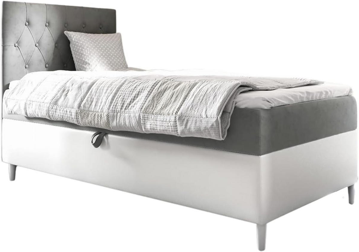 KINDERBETT FLIPPO 1 - Weiß/Grau, Holzwerkstoff (92/208cm) - Meblini