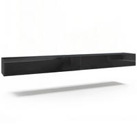 LOWBOARD Lia, hängendes Tv-Board, Moderner Fernsehschrank 330 cm lang Fernsehtisch 2er Set, Schwarz matt/Schwarz Hochglanz (38,5 x 330 x 30 cm) - Schwarz Hochglanz, Holzwerkstoff (330/30/38.5cm) - InnoFurn